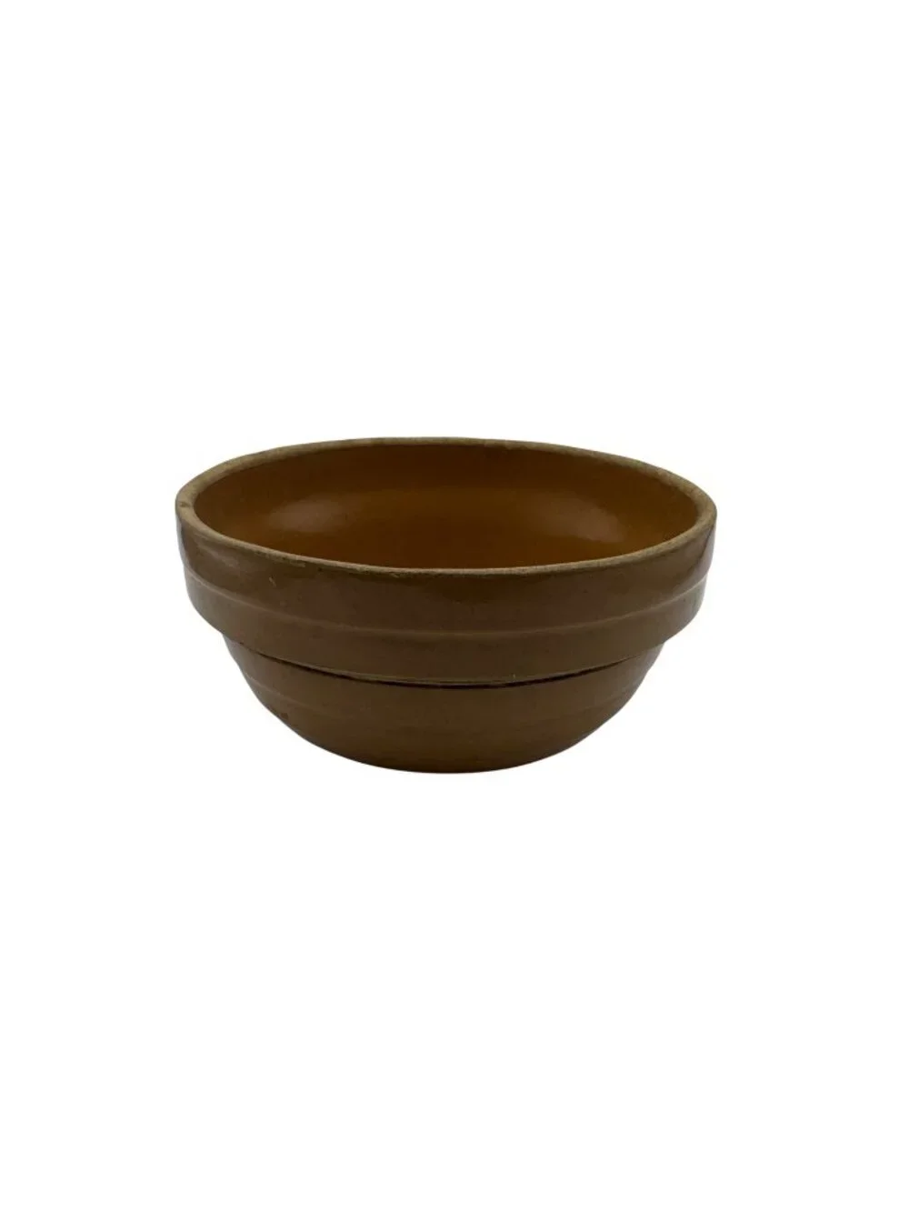 Vintage Handcrafted Ceramic Bowl Brown Glaze Rustic USA